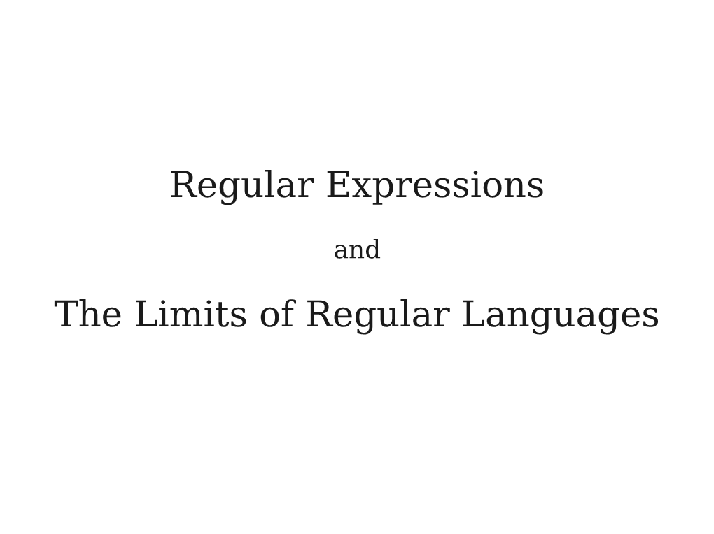 Regular Expressions the Limits of Regular Languages