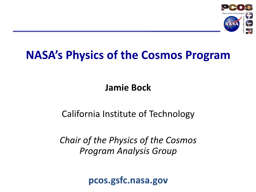 NASA's Physics of the Cosmos Program