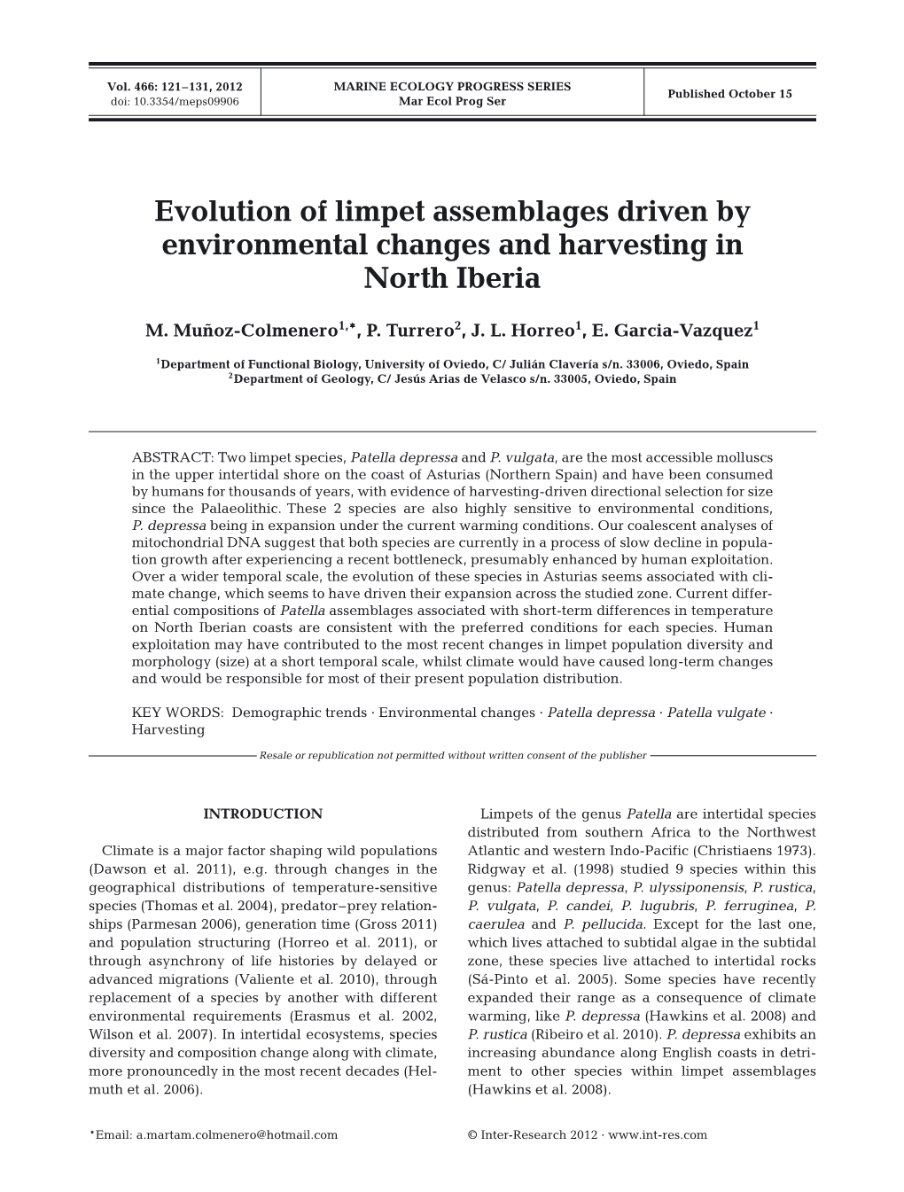 Evolution of Limpet Assemblages Driven by Environmental Changes and Harvesting in North Iberia