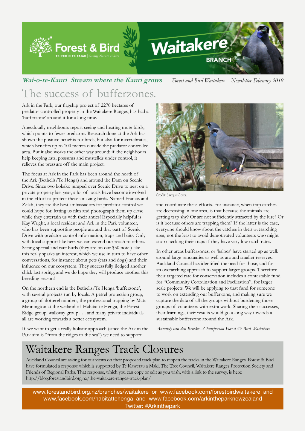 Waitakere Branch Newsletter February 2019