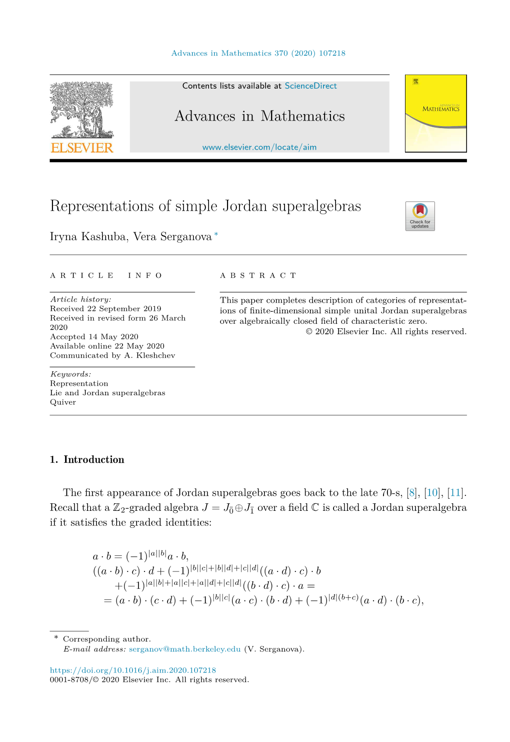 Representations of Simple Jordan Superalgebras