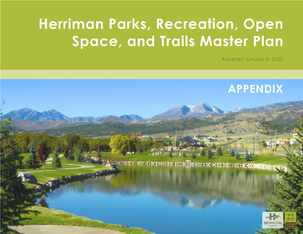 Herriman Parks, Recreation, Open Space, and Trails Master Plan