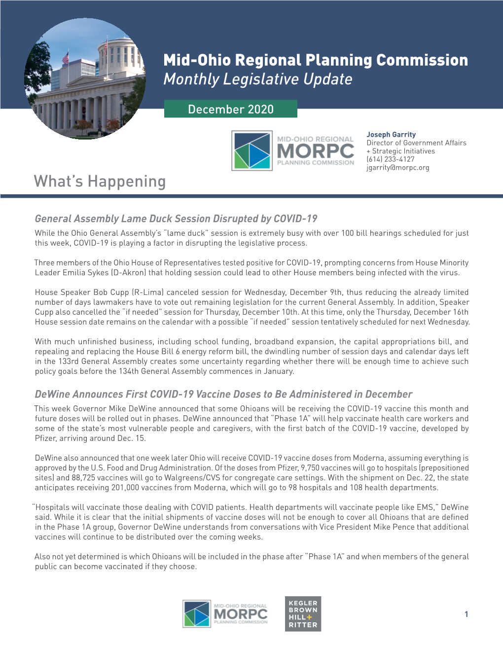 December 2020 Monthly Legislative Update