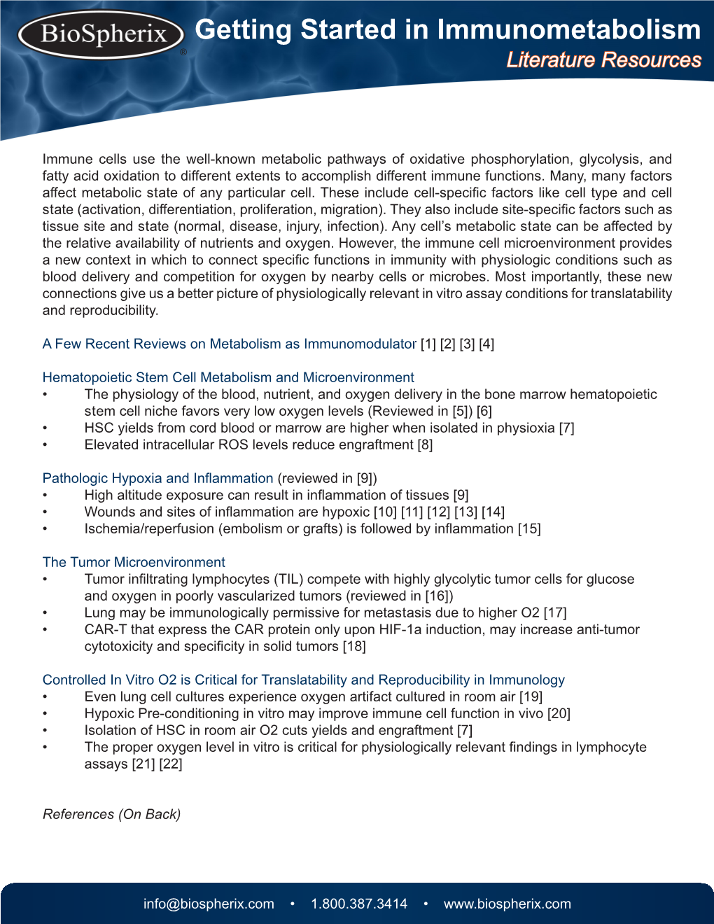 Getting Started in Immunometabolism ® Literature Resources