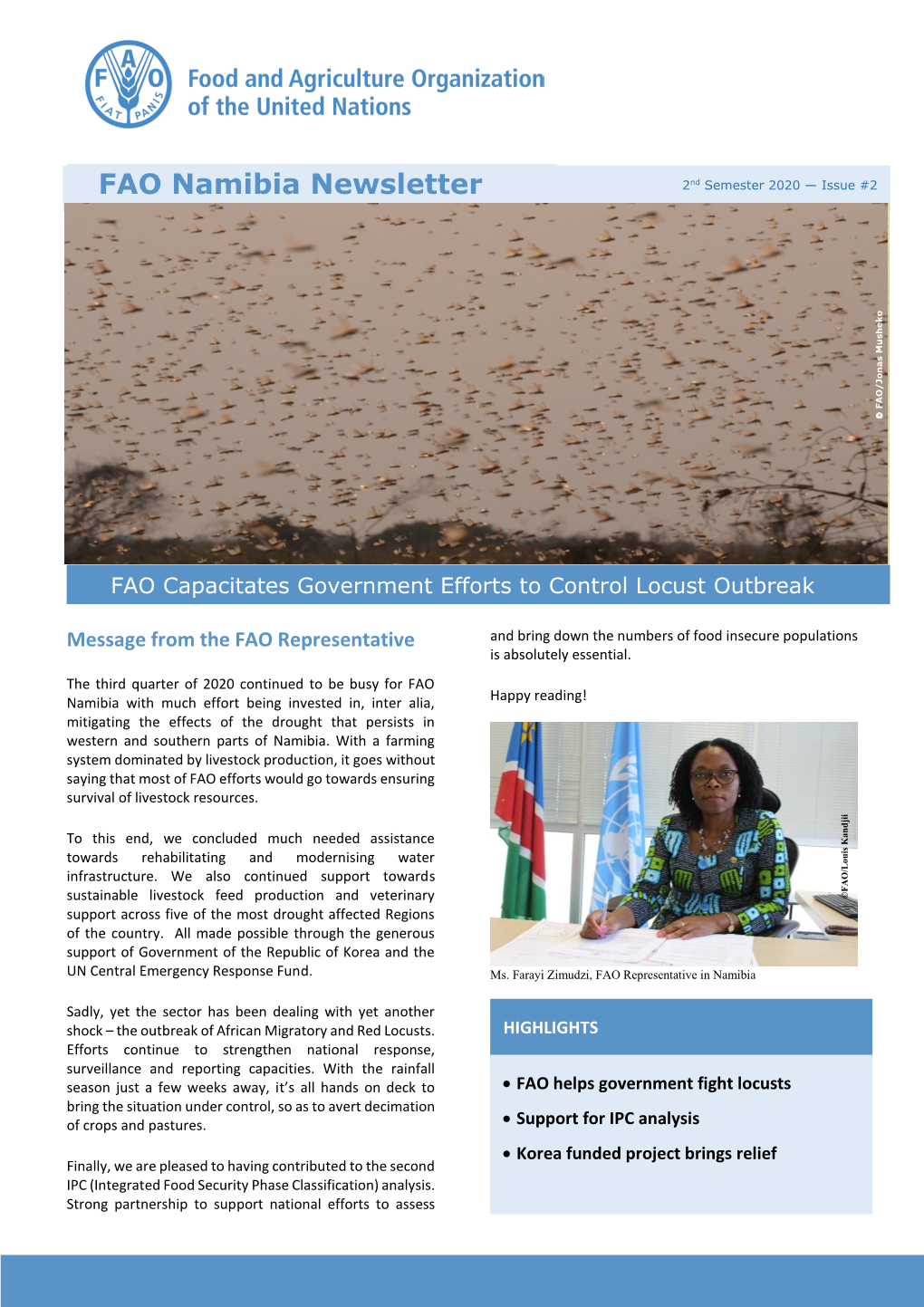FAO Namibia Newsletter, 2Nd Semester 2020