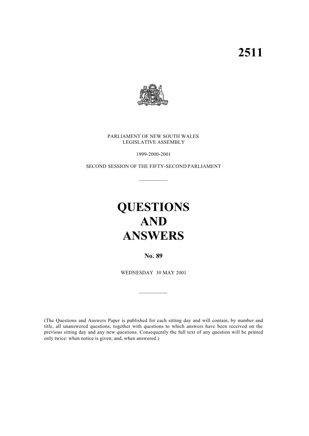 2511 Questions and Answers