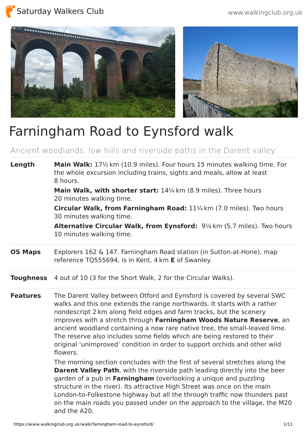 Farningham Road to Eynsford Walk