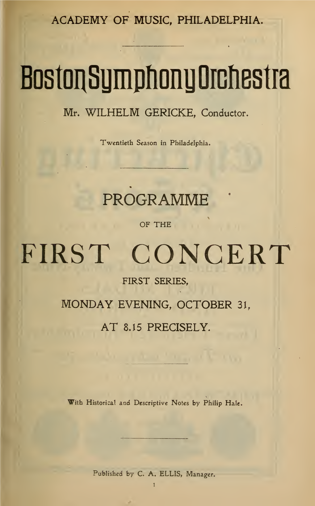 Boston Symphony Orchestra Concert Programs, Season 24,1904-1905, Trip