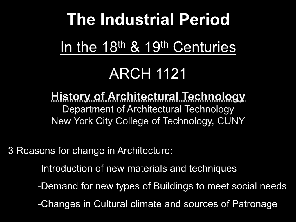 The Industrial Period