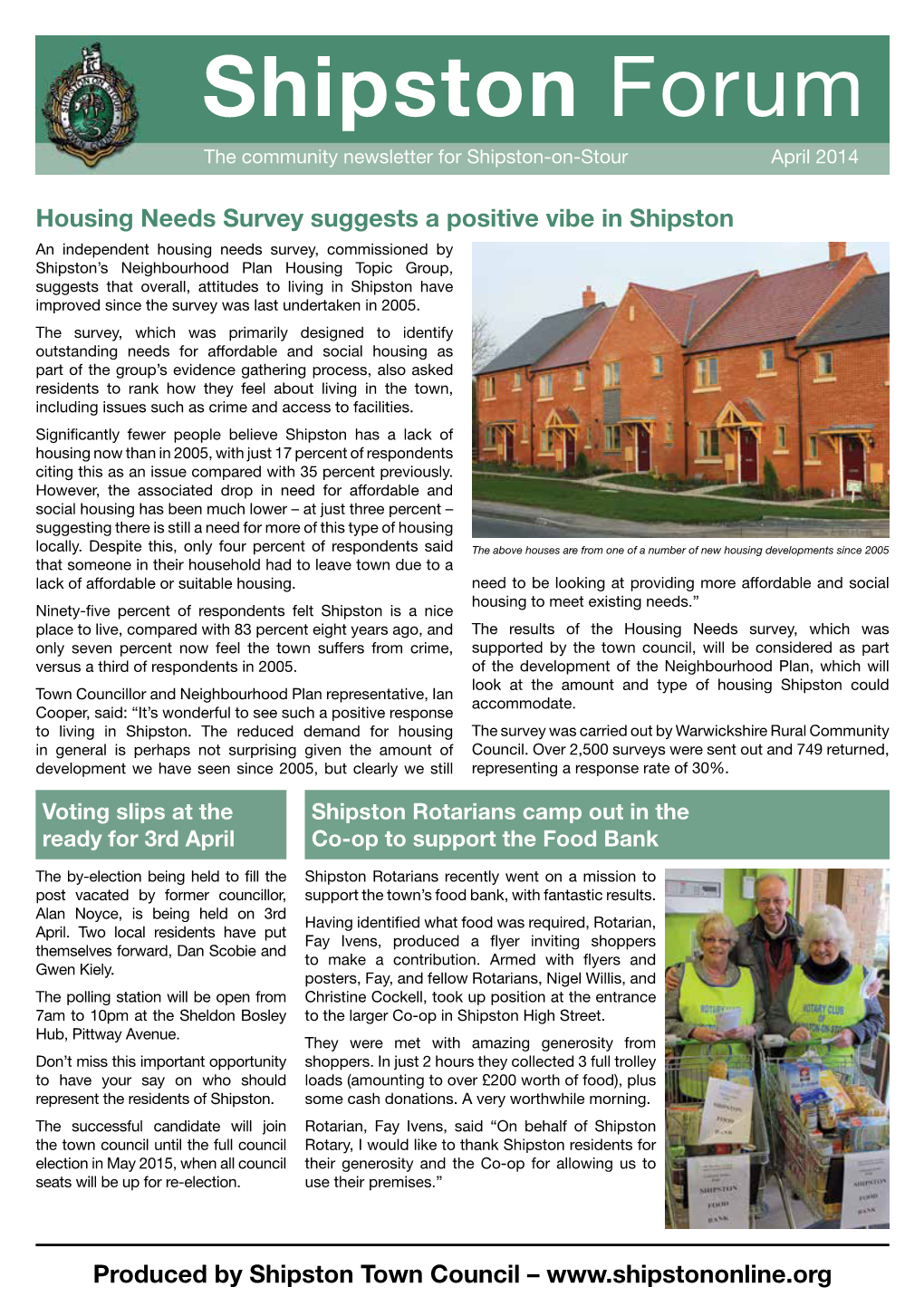 Shipston Forum the Community Newsletter for Shipston-On-S­­Tour April 2014