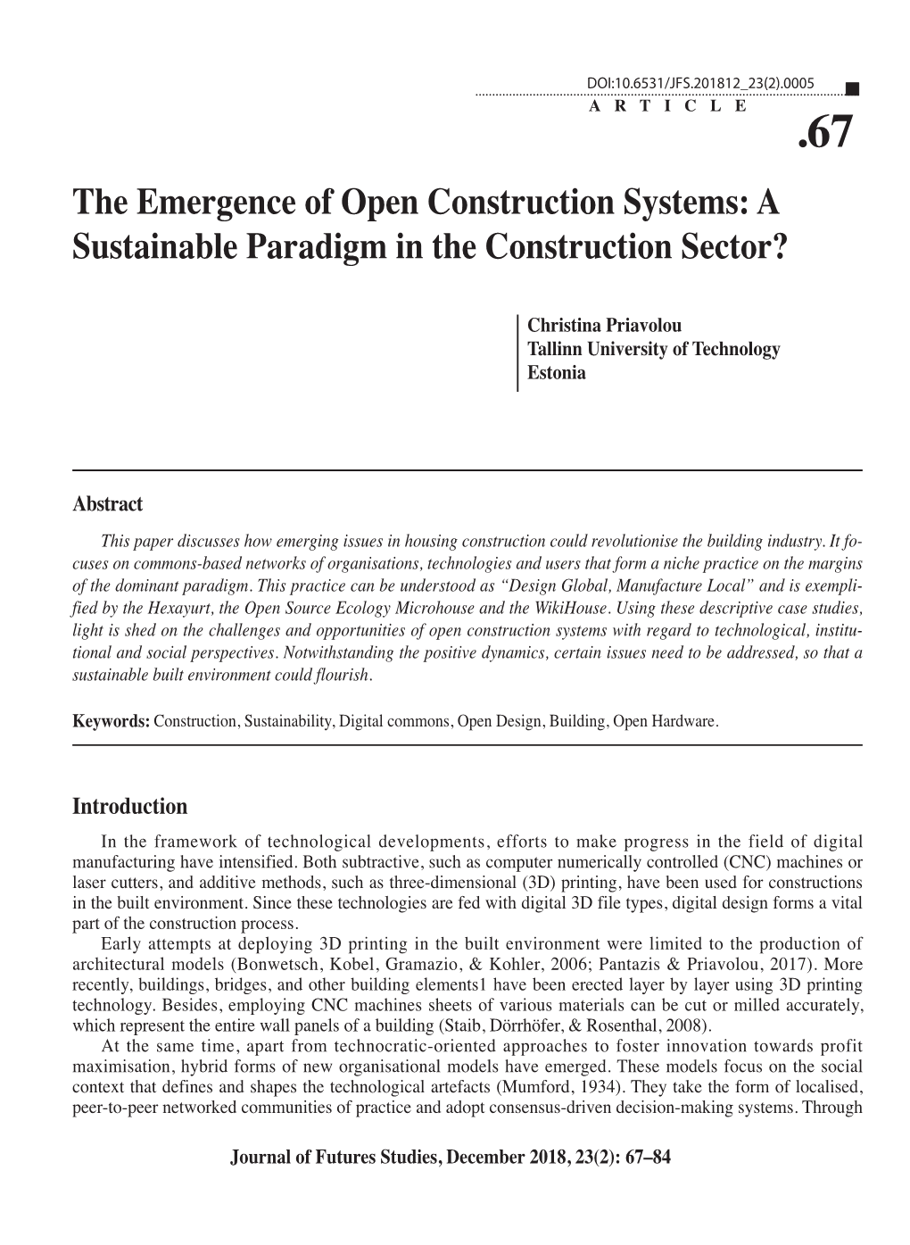 The Emergence of Open Construction Systems: a Sustainable Paradigm in the Construction Sector?