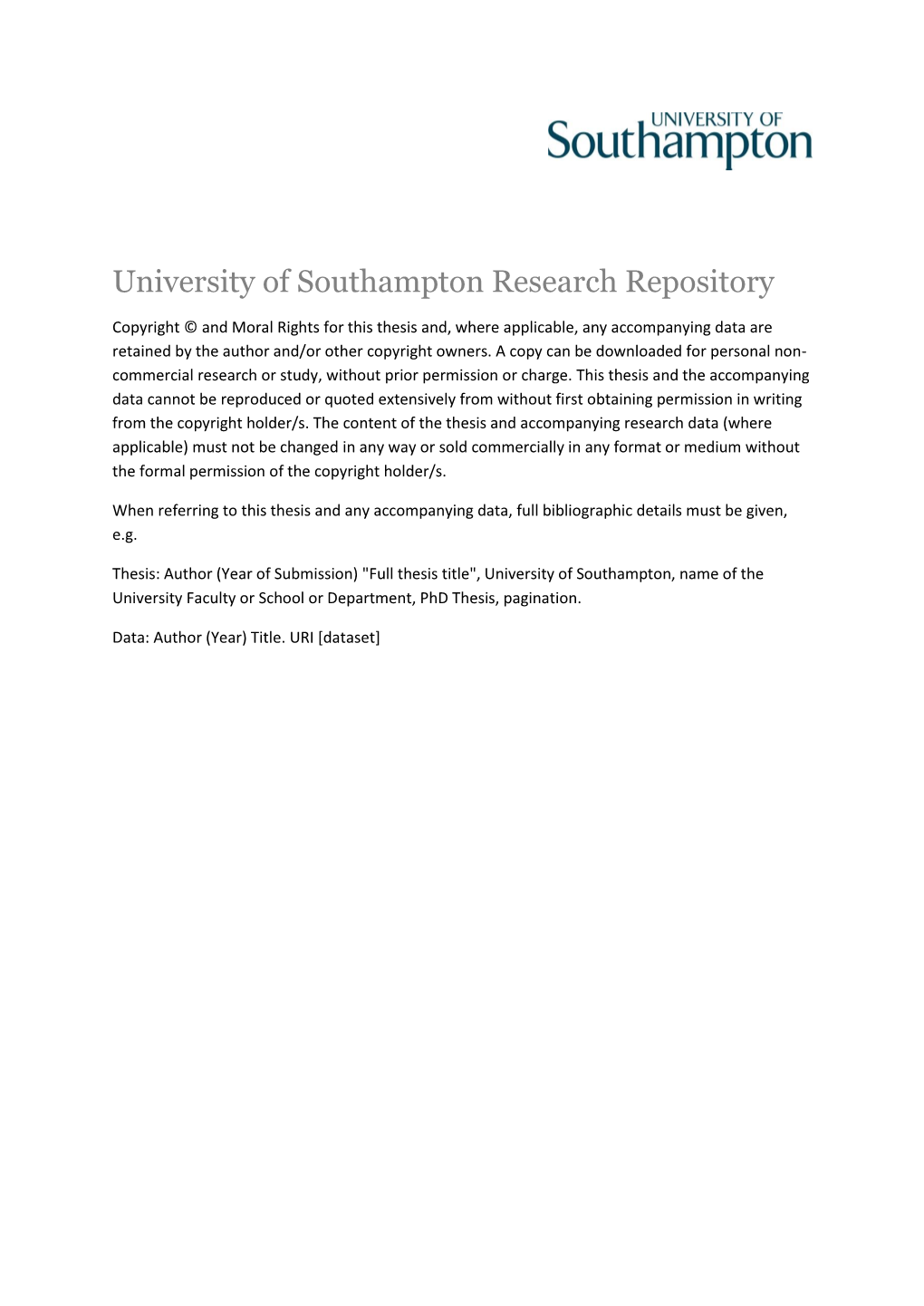 University of Southampton Research Repository