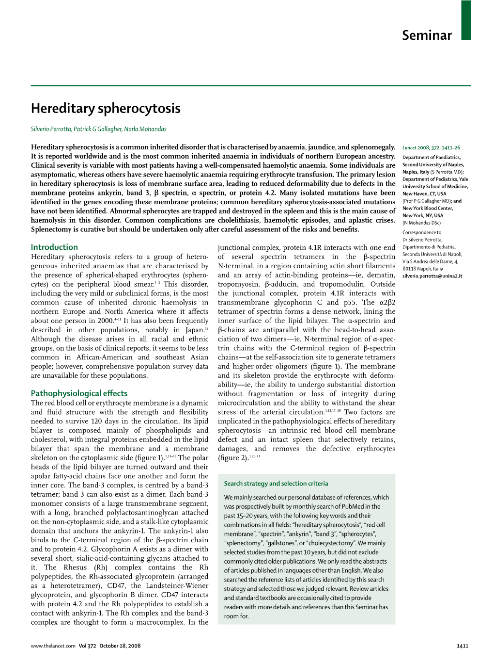 Hereditary Spherocytosis