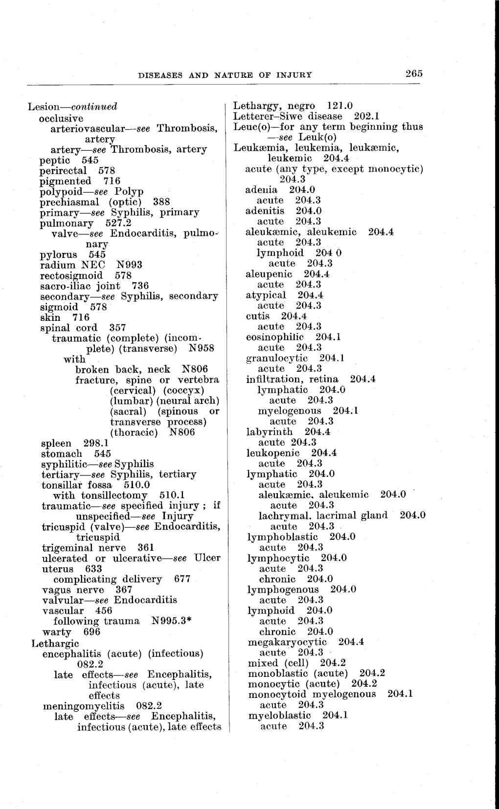 265 Lesion-Continued Occlusive Arteriovascular-See Thrombosis