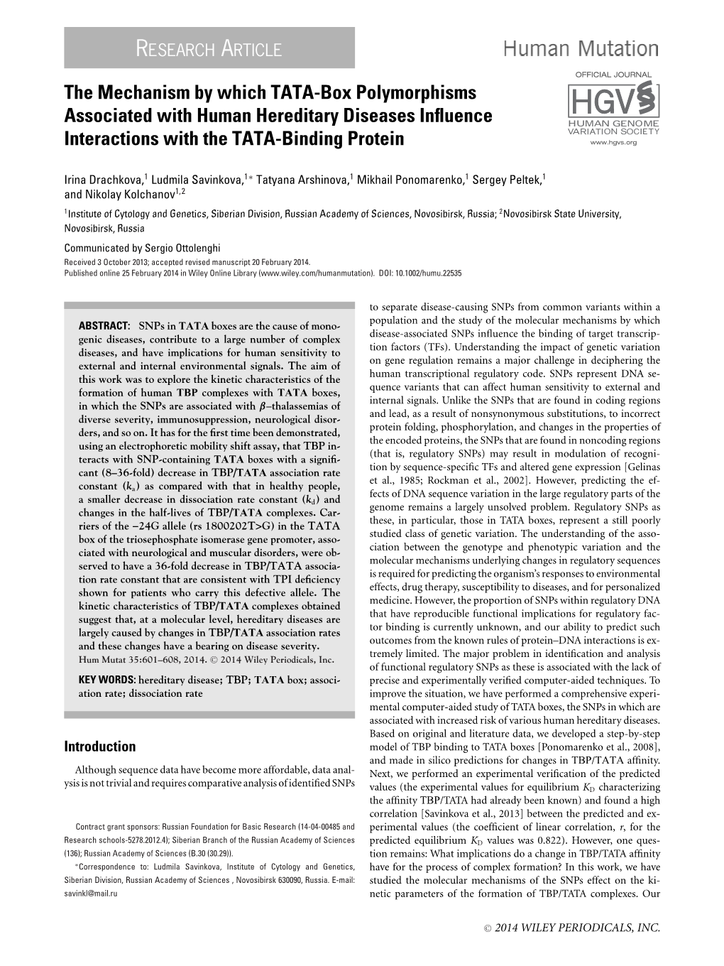 The Mechanism by Which Tatabox Polymorphisms Associated With