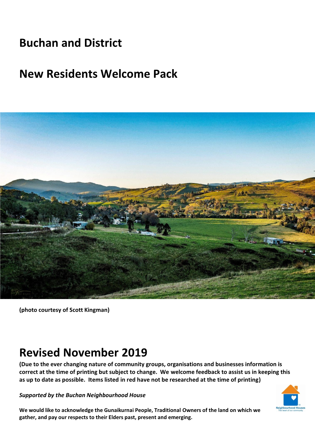 Buchan and District New Residents Welcome Pack Revised November