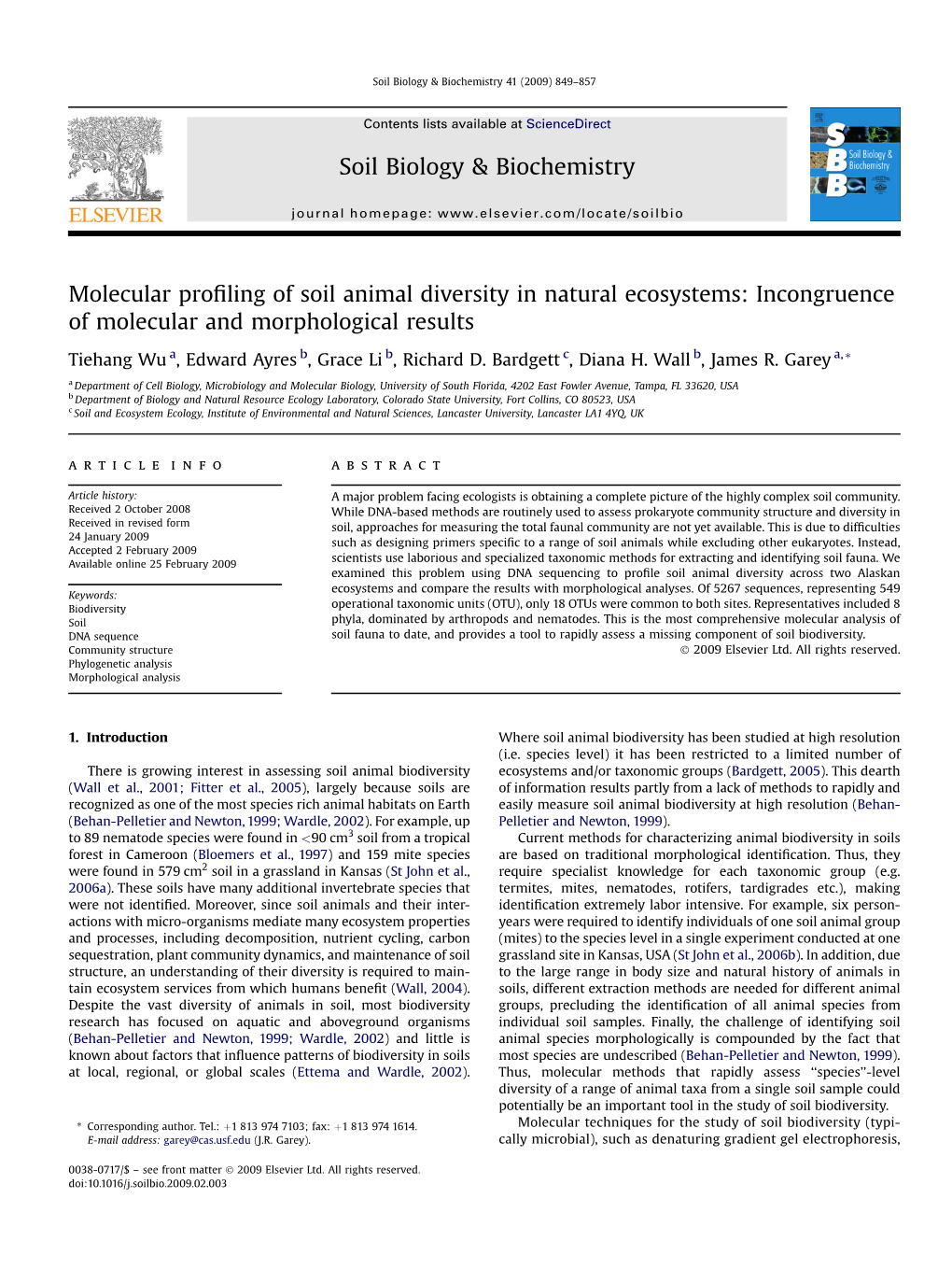 Molecular Profiling of Soil Animal Diversity in Natural Ecosystems