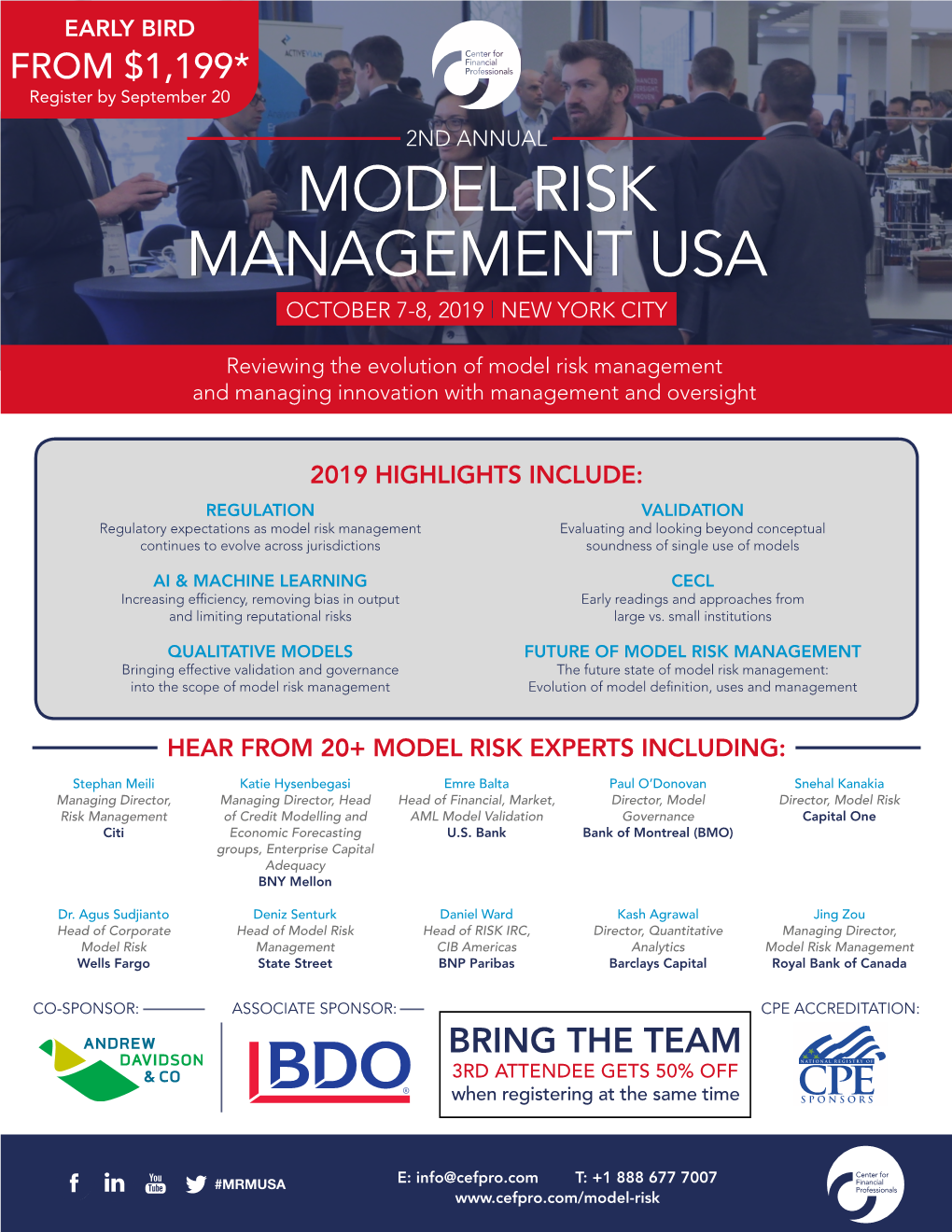 Model Risk Management Usa October 7-8, 2019 | New York City