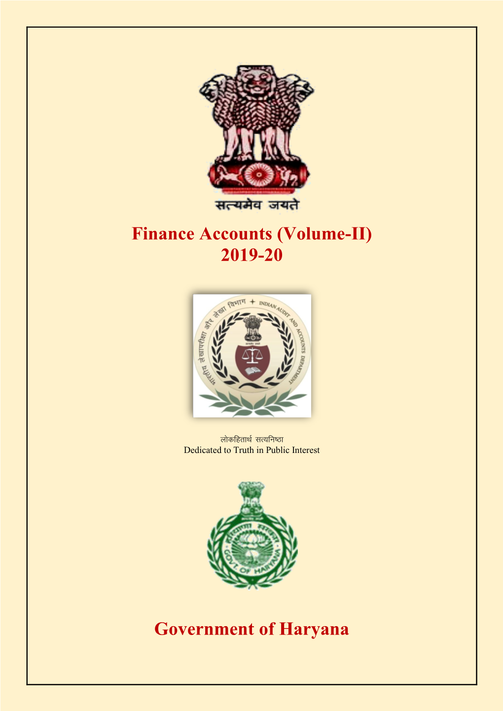 Finance Accounts (Volume-II) 2019-20 Government of Haryana