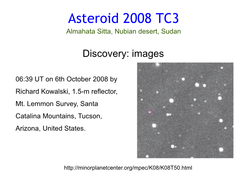 Asteroid 2008 TC3 Almahata Sitta, Nubian Desert, Sudan