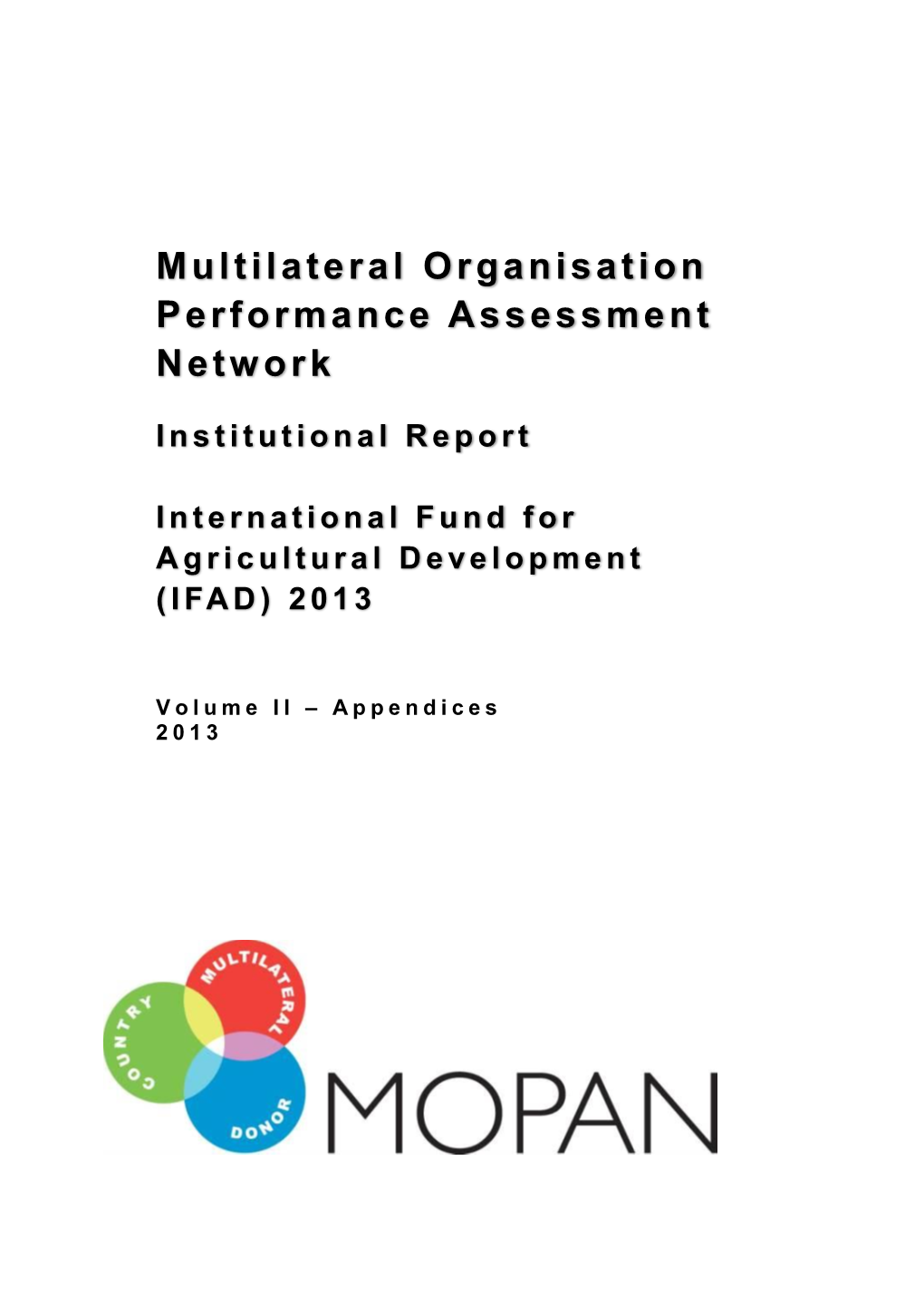 MOPAN Common Approach 2013 – IFAD