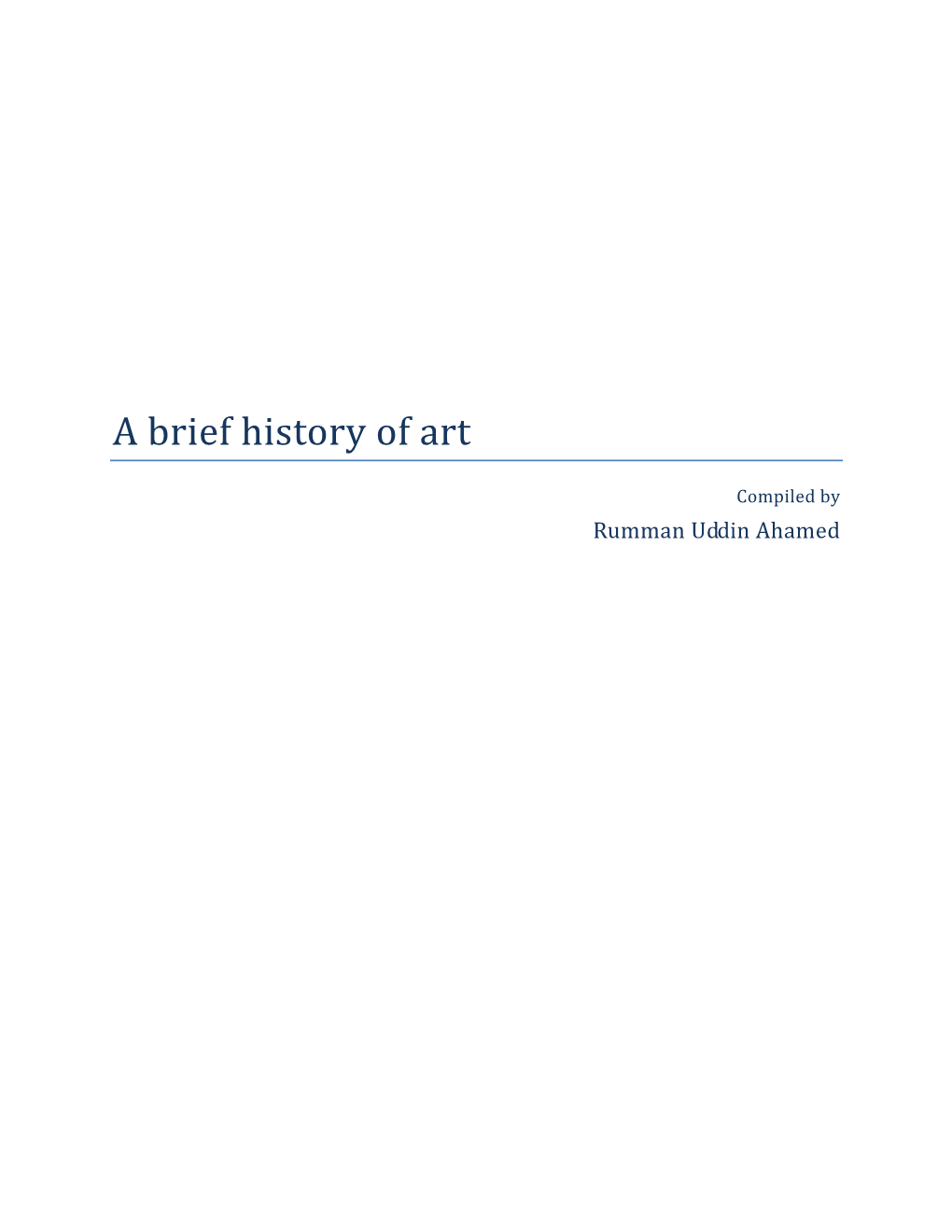 A Brief History of Art