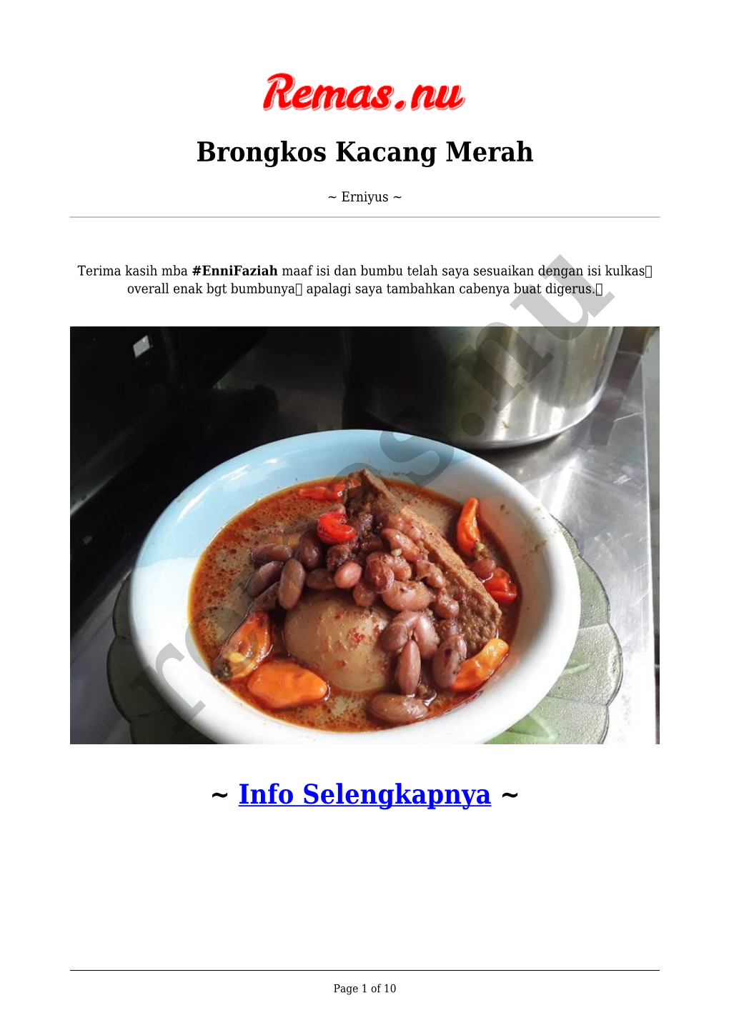 Brongkos Kacang Merah