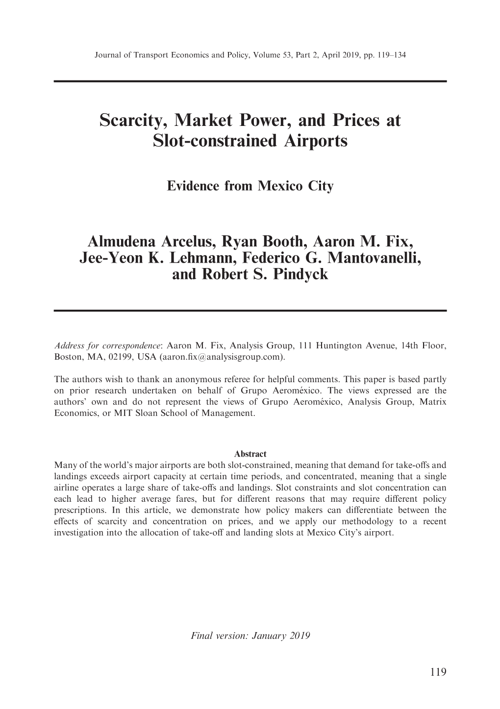 Scarcity, Market Power, and Prices at Slot-Constrained Airports