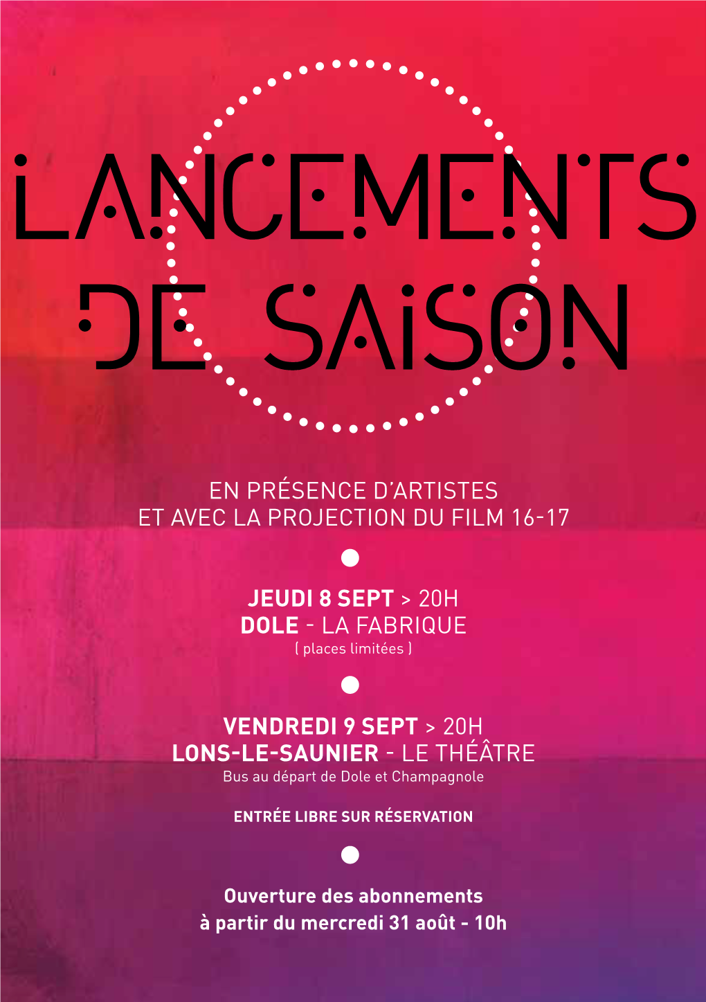 VENDREDI 9 Sept &gt; 20H Lons-Le-Saunier