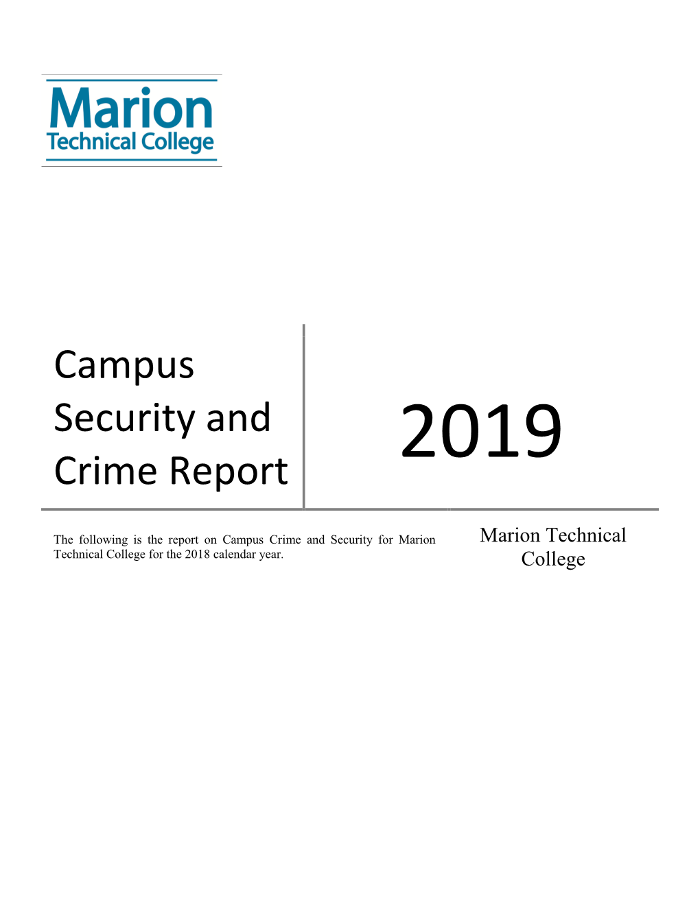 Campus Security and Crime Report 2019