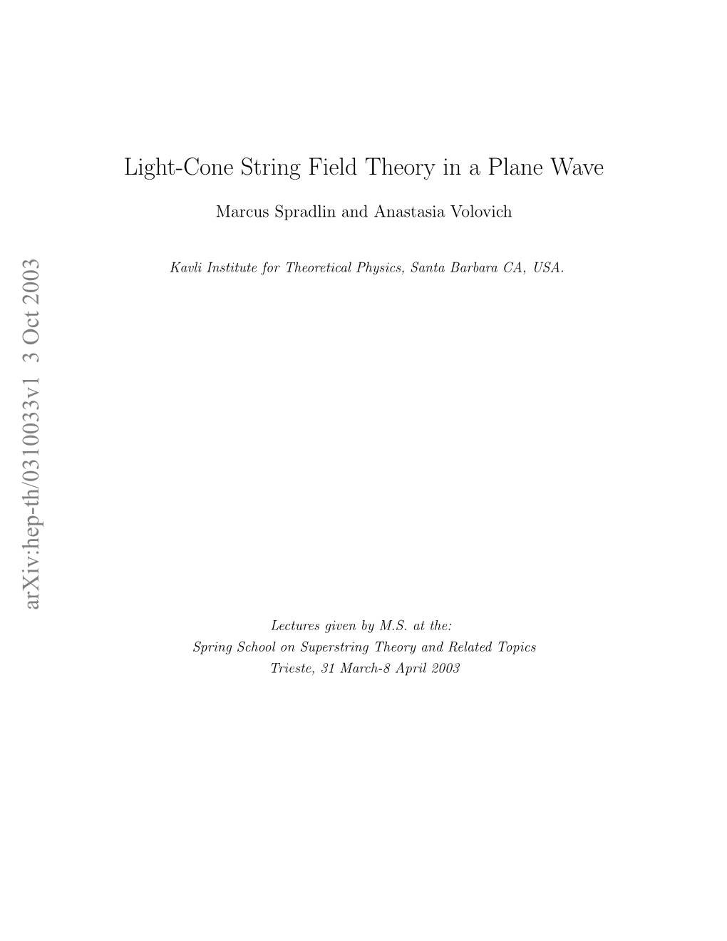 Light-Cone String Field Theory in a Plane Wave Background