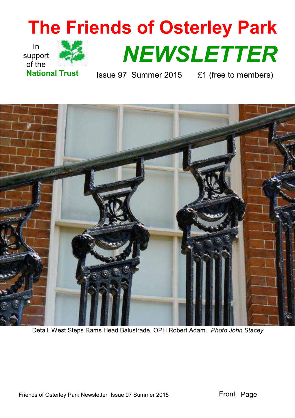 NEWSLETTER National Trust Issue 97 Summer 2015 £1 (Free to Members)