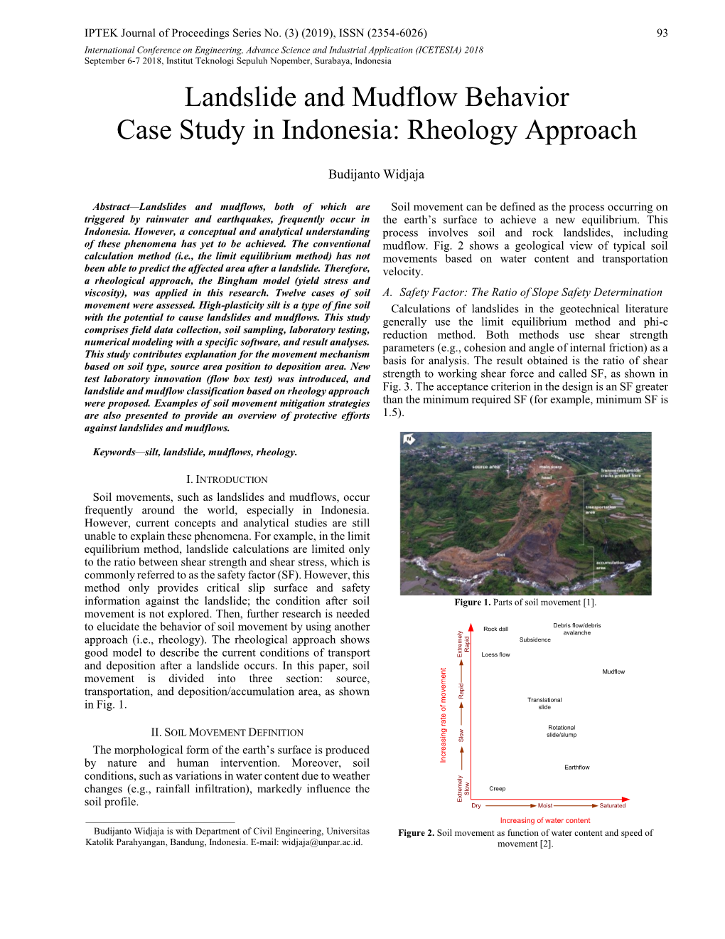 Landslide and Mudflow Behavior Case Study in Indonesia: Rheology Approach