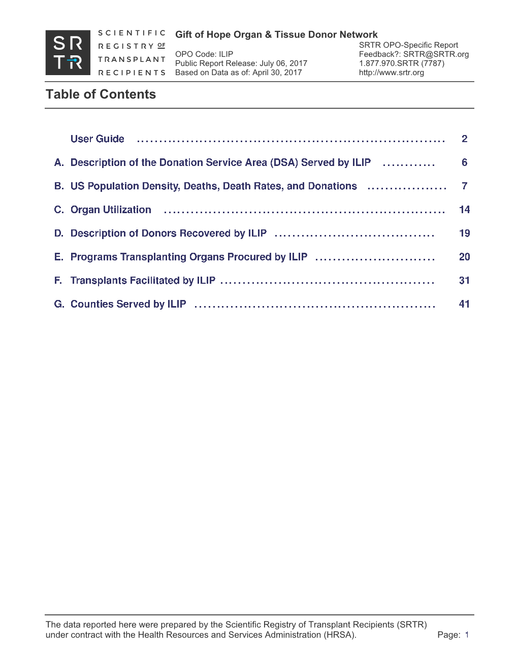 Table of Contents