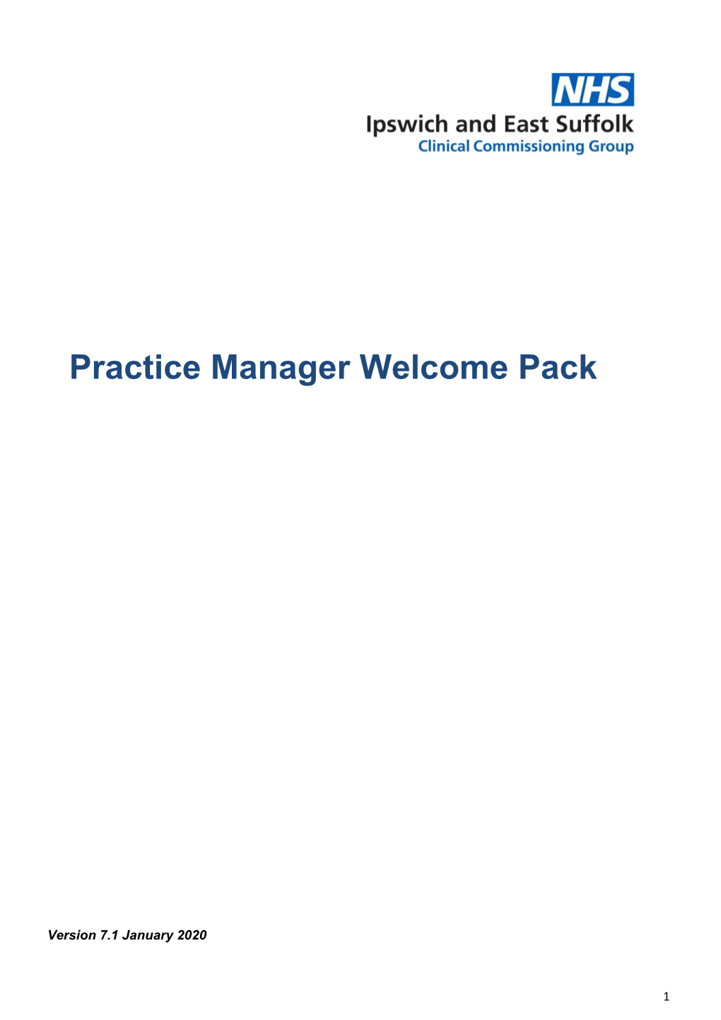 Practice Manager Welcome Pack