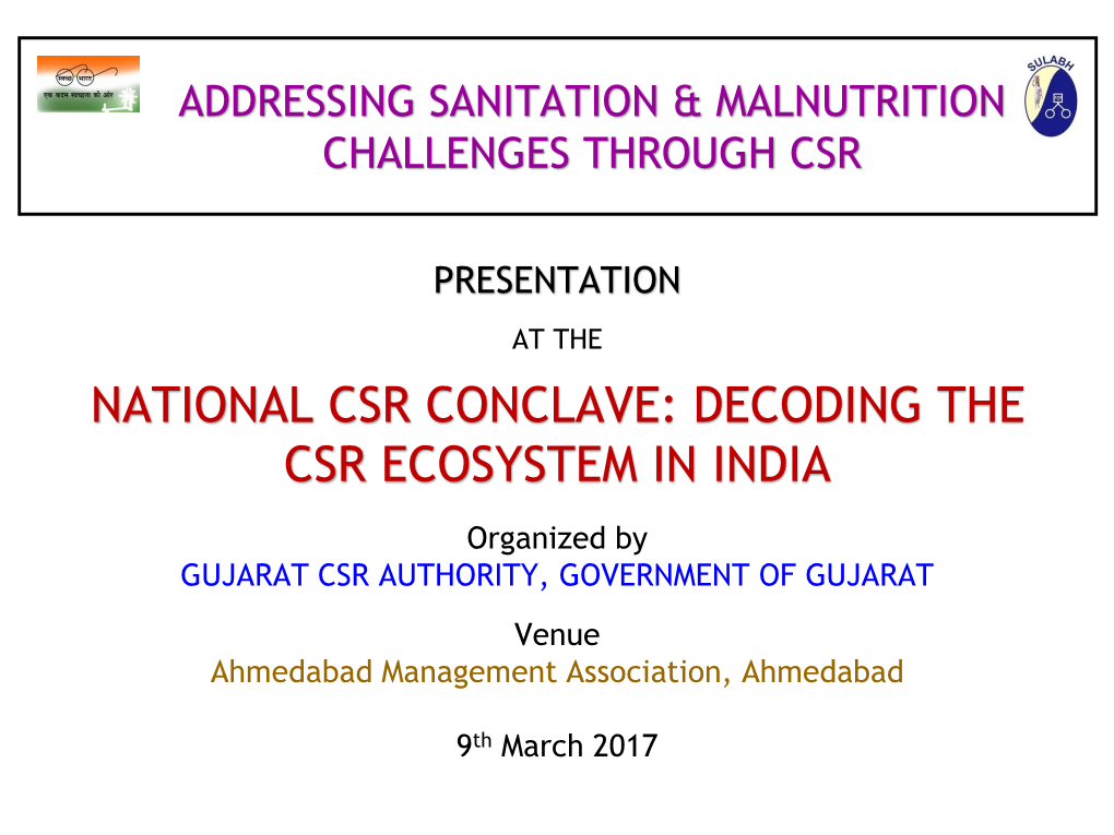 National Csr Conclave: Decoding the Csr Ecosystem in India