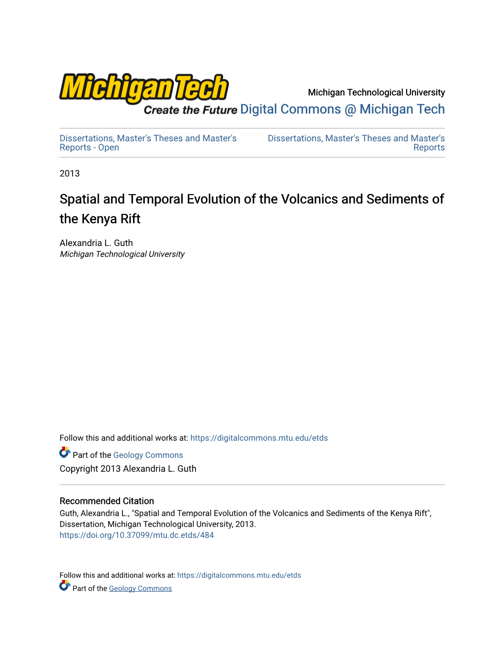 Spatial and Temporal Evolution of the Volcanics and Sediments of the Kenya Rift