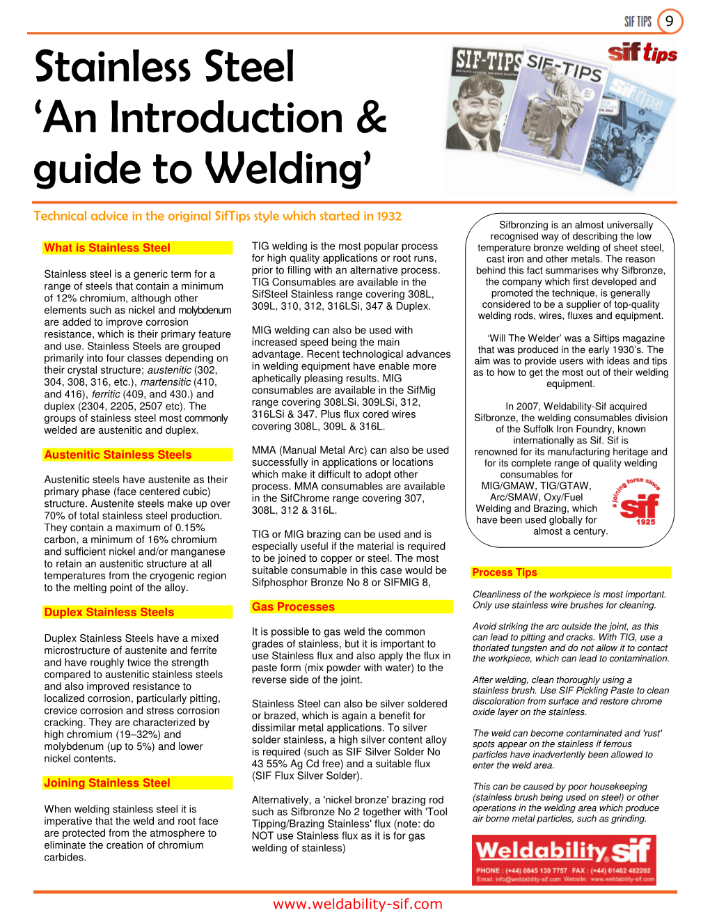 Stainless Steel 'An Introduction & Guide to Welding'