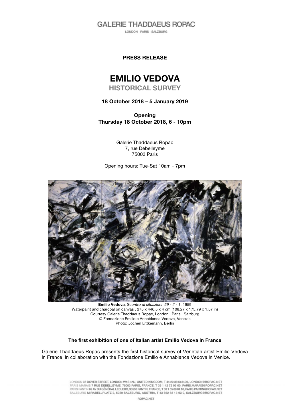 Emilio Vedova Historical Survey