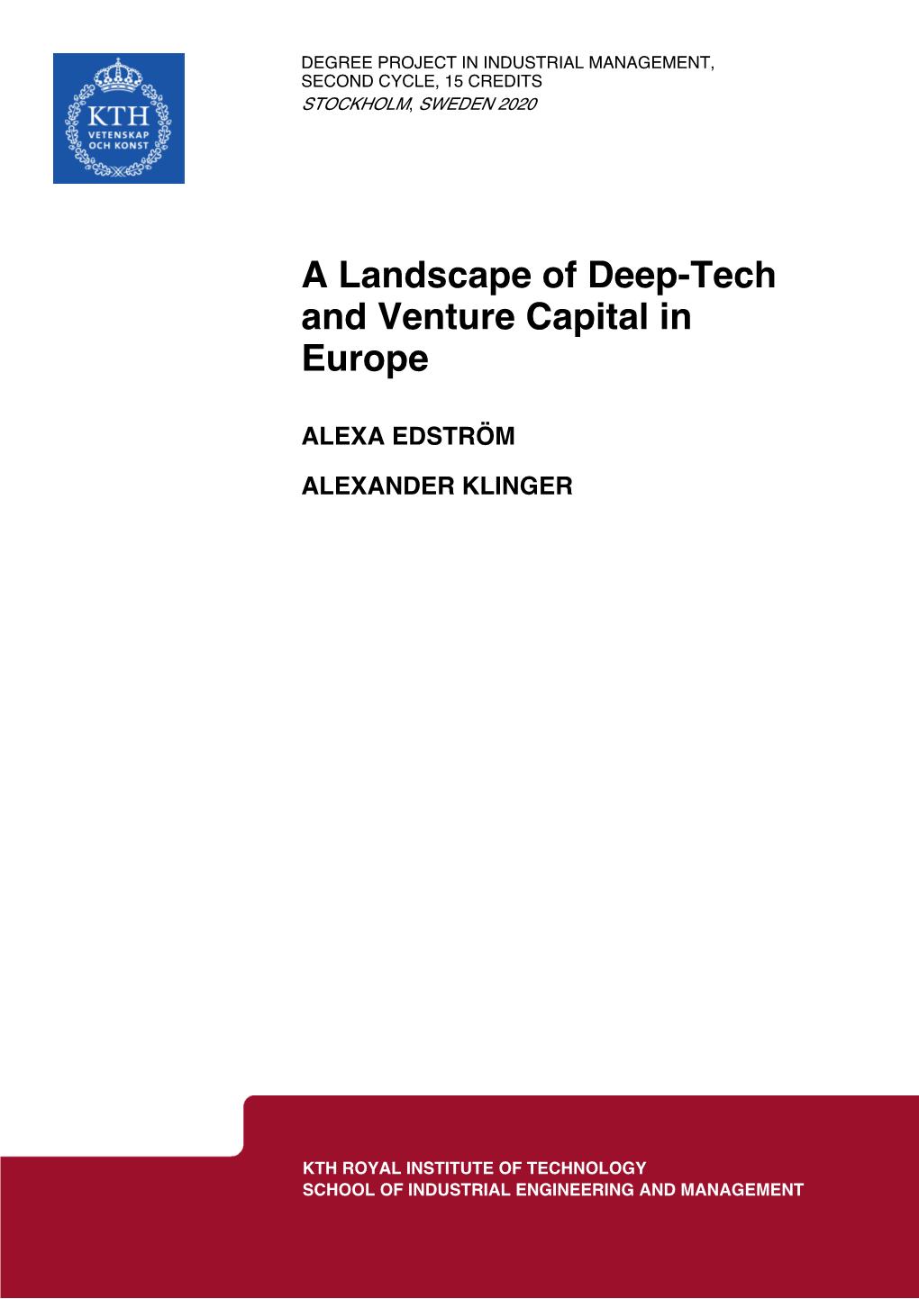 A Landscape of Deep-Tech and Venture Capital in Europe