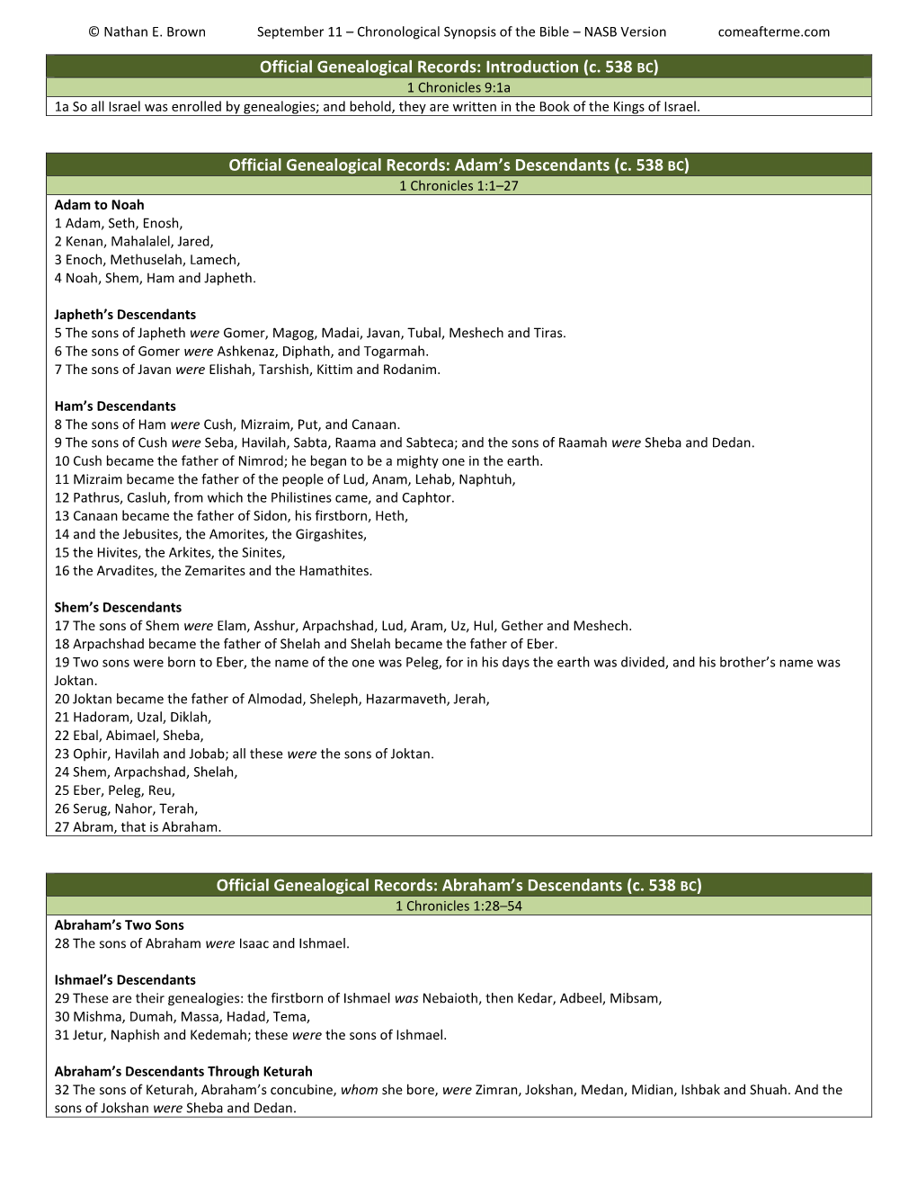 254 September 11 Chronological Synopsis of the Bible