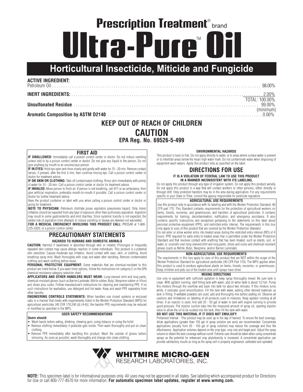 Ultra-Pure Oil Label