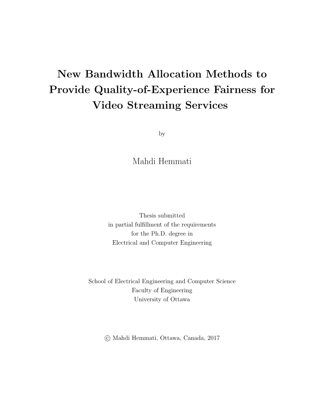New Bandwidth Allocation Methods to Provide Quality-Of-Experience Fairness for Video Streaming Services