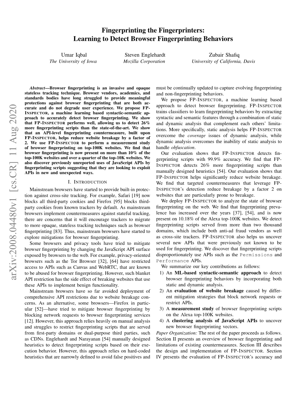 Arxiv:2008.04480V1 [Cs.CR] 11 Aug 2020