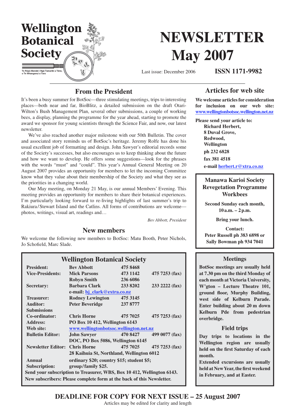 Newsletter May 2007