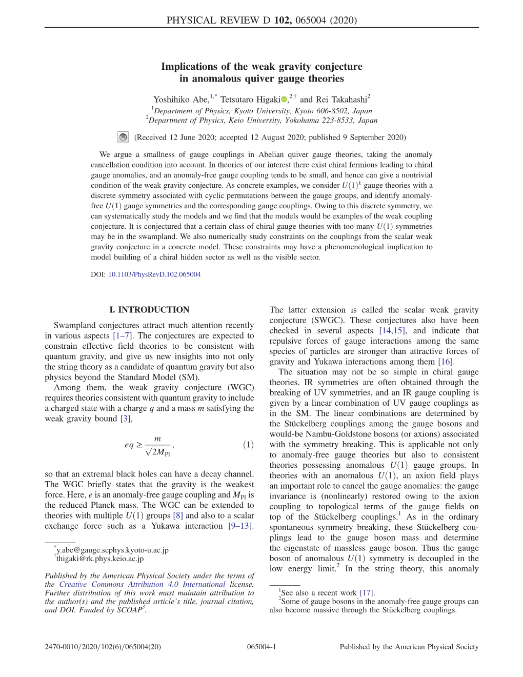 Implications of the Weak Gravity Conjecture in Anomalous Quiver Gauge Theories