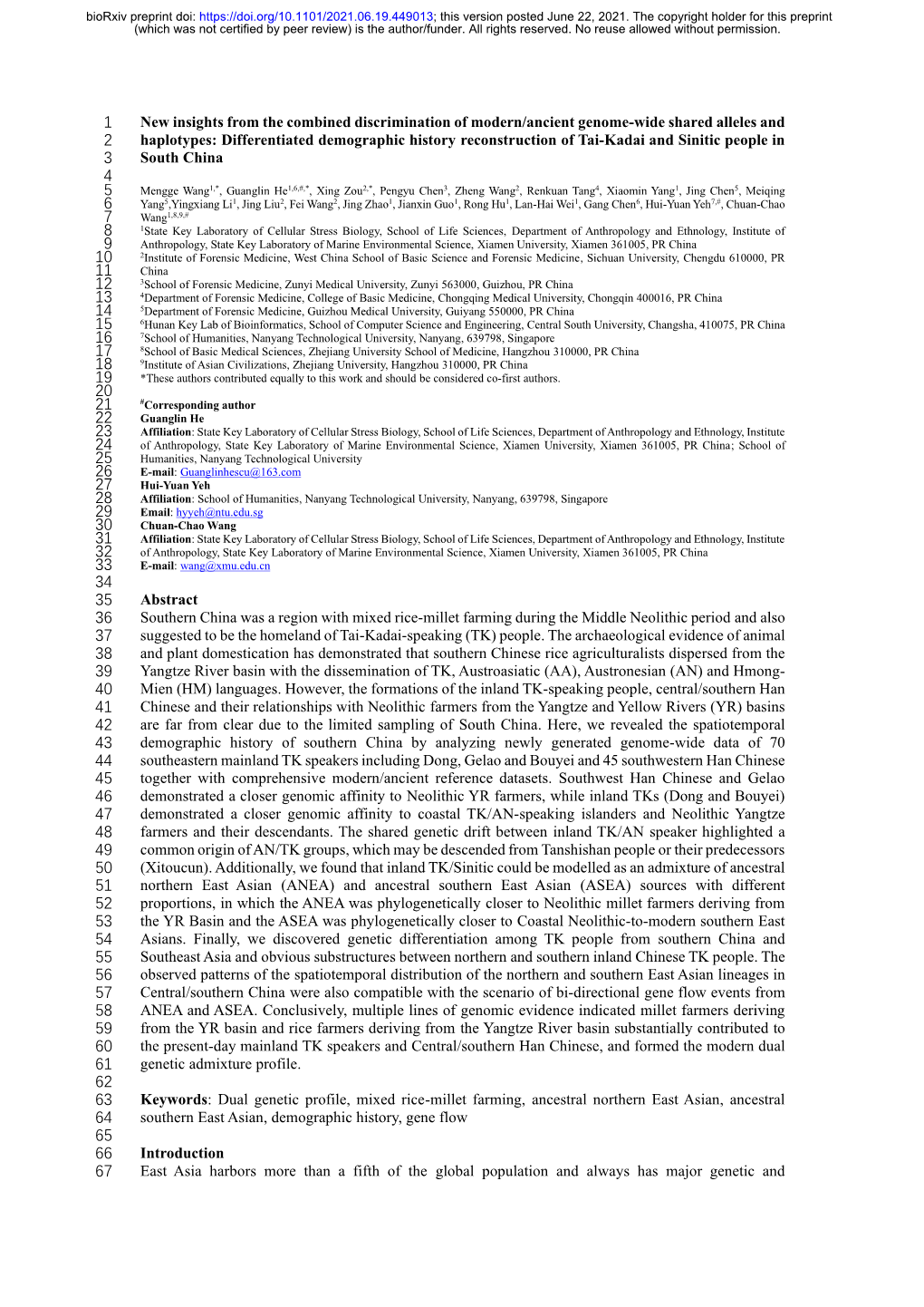 New Insights from the Combined Discrimination of Modern/Ancient Genome-Wide Shared Alleles and Haplotypes: Differentiated Demogr