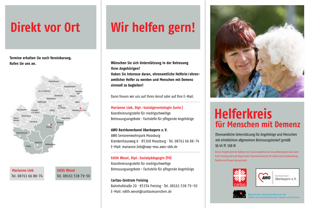 Helferkreis Kranzberg Marzling Freising Für Menschen Mit Demenz AWO Bezirksverband Oberbayern E
