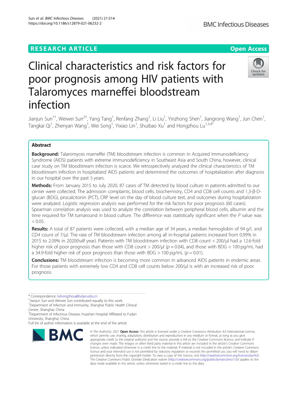 Clinical Characteristics and Risk Factors for Poor Prognosis Among HIV