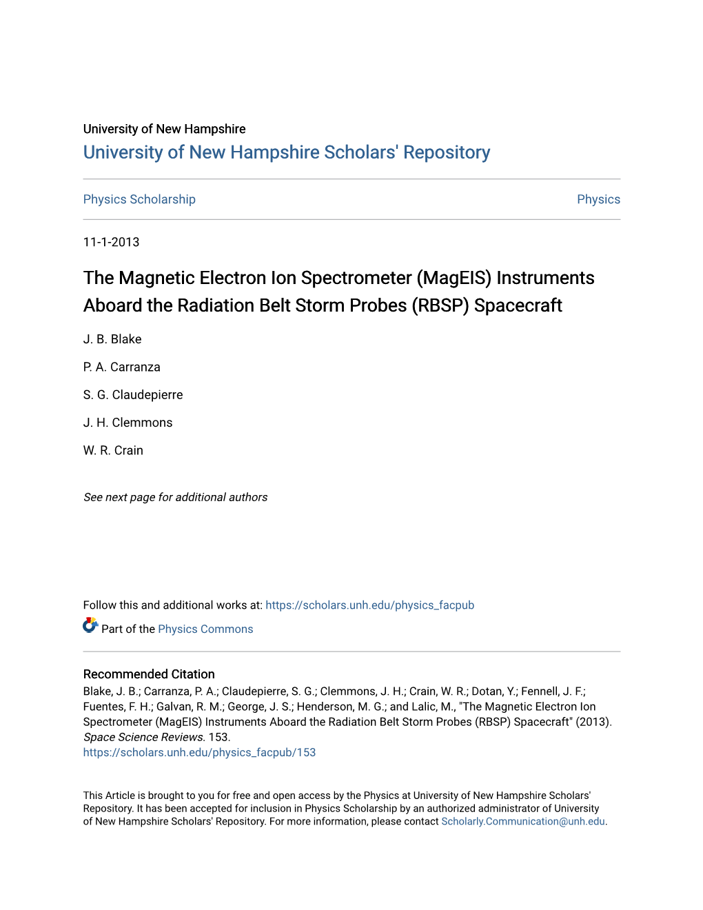 The Magnetic Electron Ion Spectrometer (Mageis) Instruments Aboard the Radiation Belt Storm Probes (RBSP) Spacecraft